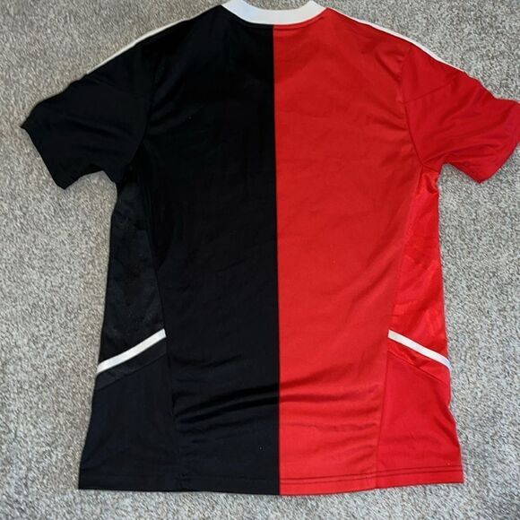 ADIDAS Lionel Messi Balon Te Adoro Futbol Soccer Training jersey shirt M Red/BLK - Picture 5 of 5